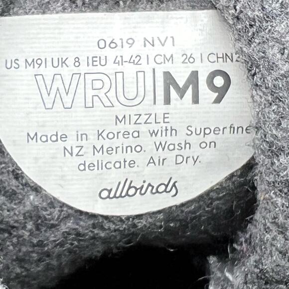 Allbirds Shoes Mens 9 WRU M Wool Runner Up Mizzles High Top Sneaker Gray - Picture 7 of 8